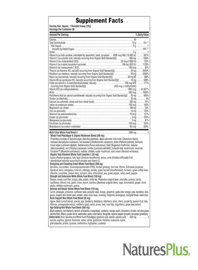ناتشرز بلس مزيج مشروب نيتشرز بلس سورس أوف لايف جولد، بنكهة الفواكه الاستوائية - 1.2 رطل - مكمل غذائي متعدد الفيتامينات - يدعم الدم والعظام والمناعة - خالٍ من الغلوتين - 30 حصة - Image 4